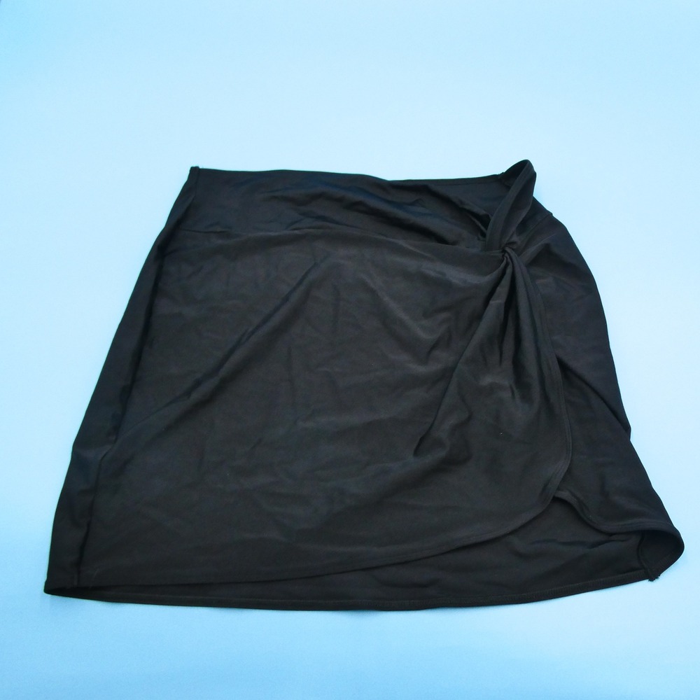 Victorias Secret Swim Skirt Womens Medium Large Black Side Knot Sarong Polyamide